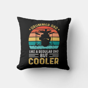 Drummer Dad Throw Pillow