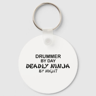 Drummer Deadly Ninja by Night Keychain