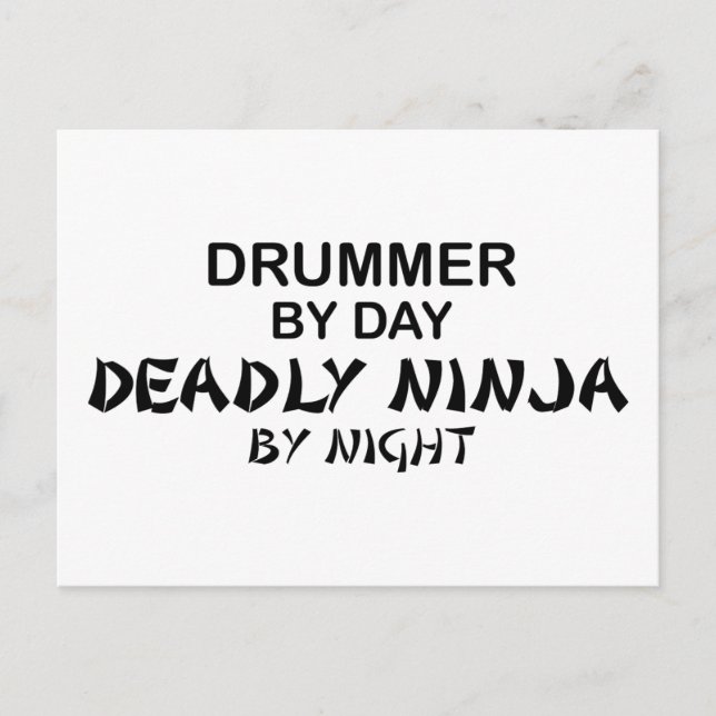 Drummer Deadly Ninja by Night Postcard (Front)