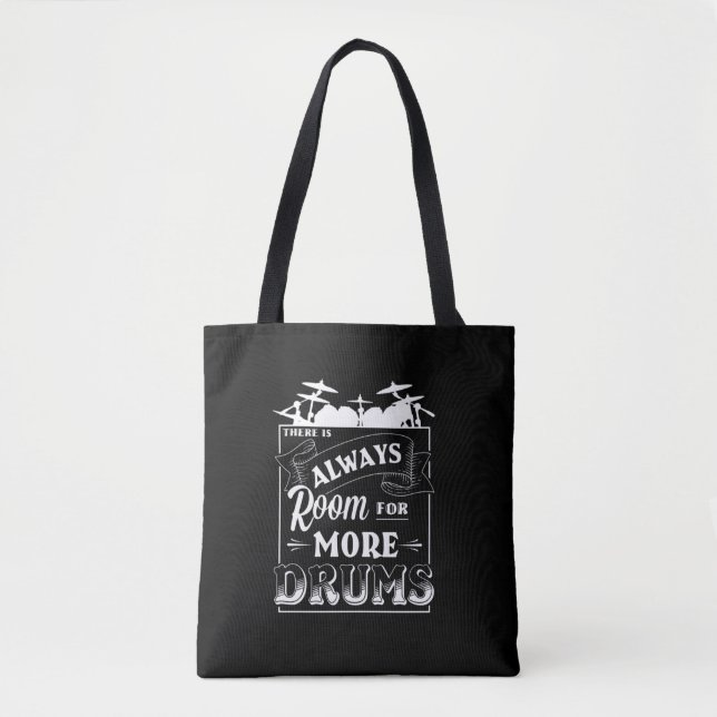 Drummer Drum Kit More Drums Percussion Drumming Tote Bag (Front)