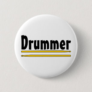 Drummer Drum Sticks 2 Inch Round Button