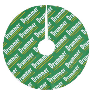 Drummer Drum Sticks  Brushed Polyester Tree Skirt