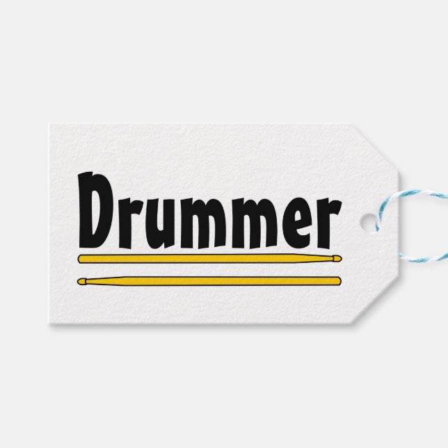Drummer Drum Sticks  Gift Tags (Front (Horizontal))