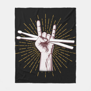 Drummer Drum Sticks Hand Rock Fleece Blanket