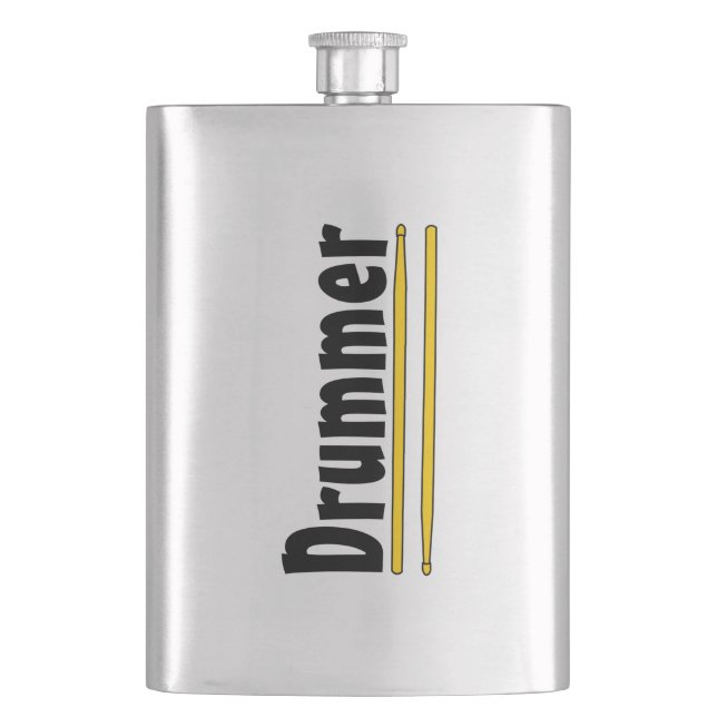 Drummer Drum Sticks  Hip Flask (Front)