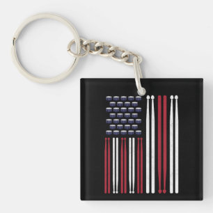 Drummer Drum Sticks Keychain
