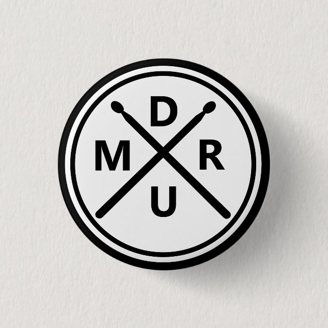 Drummer: Drum Sticks Percussion Lover 1 Inch Round Button (Front)