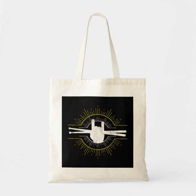 Drummer - Drum Sticks Rock & Roll Music Shirt Gift Tote Bag (Front)