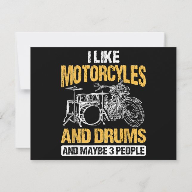 Drummer Drumming I Like Motorcycles And Drums (Front)