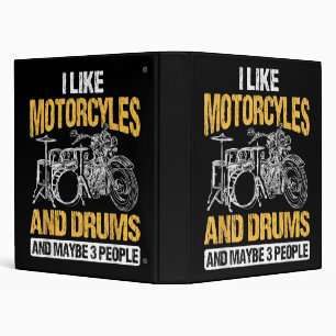 Drummer Drumming I Like Motorcycles And Drums Binder