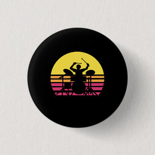 Drummer Drums Drumming 1 Inch Round Button