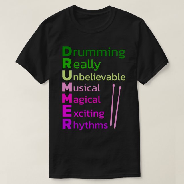 Drummer Drums Drumsticks Musician Outfit 2 T-Shirt (Design Front)