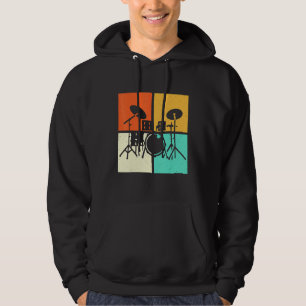 Drummer Drumset Vintage Hoodie
