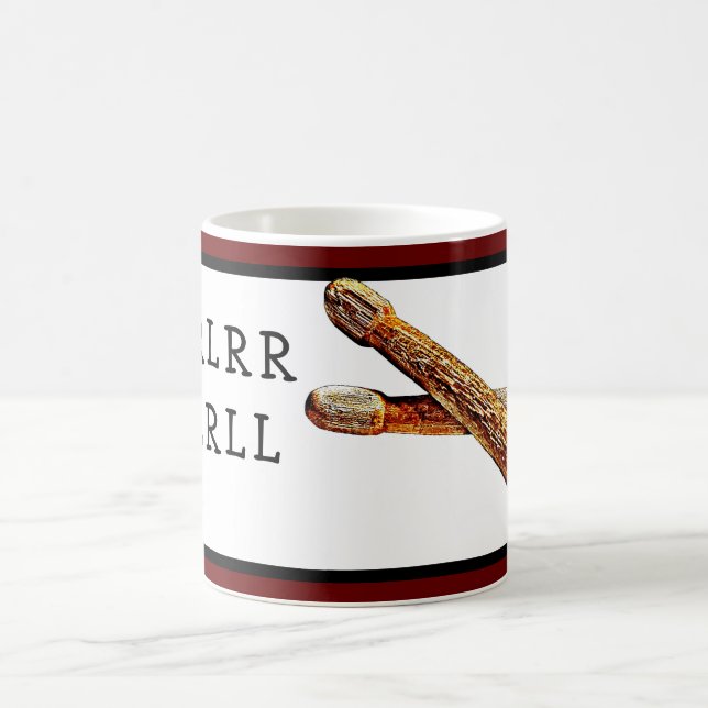 Drummer Drumstick Paradiddle RLRR Snare Drumming Coffee Mug (Center)