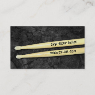 Drummer Drumsticks Grunge Musicien Carte de visite