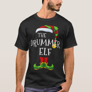 Drummer Elf Family Matching Christmas Group Funny T-Shirt