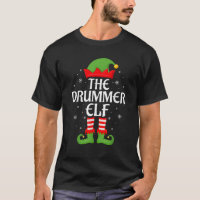 Drummer Elf Xmas Family Matching Elf Squad Christm