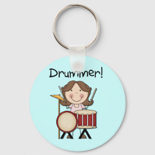 Drummer - Female Tshirts and Gifts Keychain