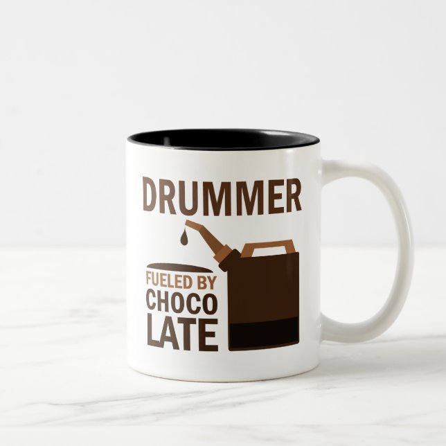 Drummer (Funny) Chocolate Two-Tone Coffee Mug (Right)
