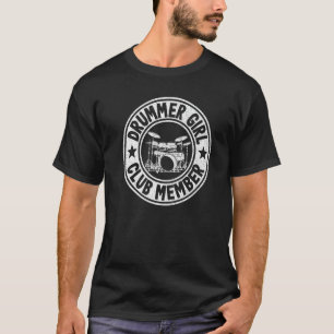 Drummer Girl Club Member Women Drums Vintage Mom D T-Shirt