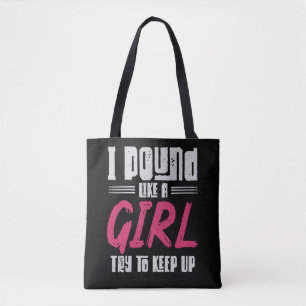 Drummer Girl Drumset Female Drum Musician Tote Bag