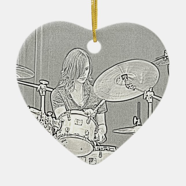 Drummer Girl Ornament (Front)