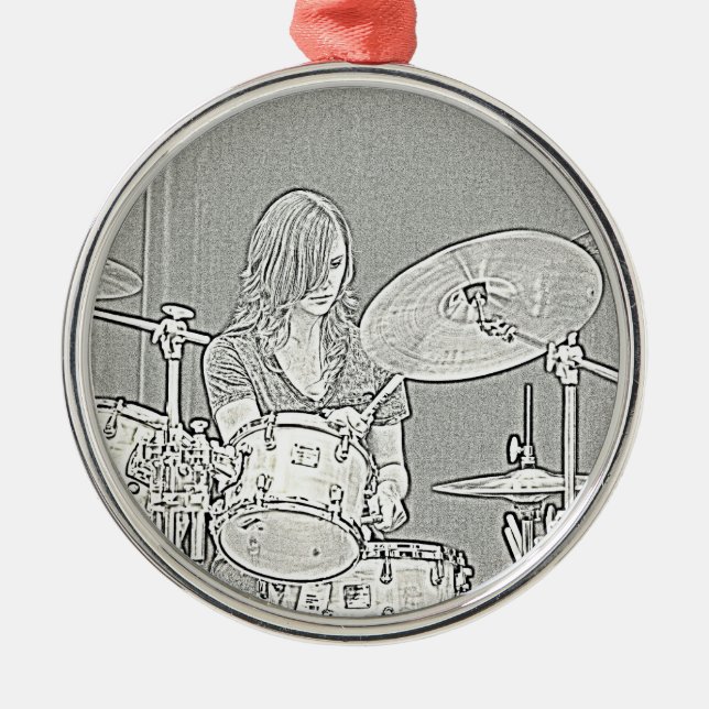 Drummer Girl Ornament (Front)