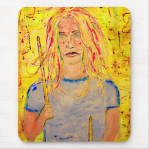 drummer girl rocks mouse pad