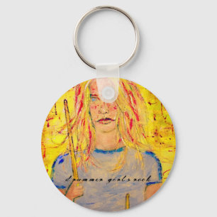 drummer girls rock keychain