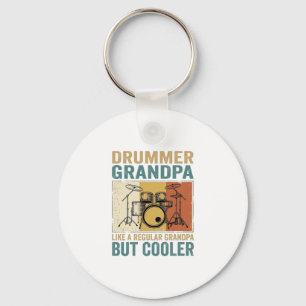 Drummer Grandpa Like a Regular Grandpa But Cooler  Keychain