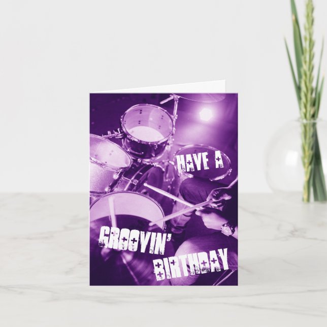 Drummer Groovin' Drumming Perfection Birthday Card (Front)