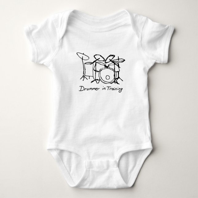 Drummer in Training Baby Bodysuit (Front)