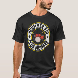 Drummer Kid Club Member Boys Drums Vintage Girls D T-Shirt