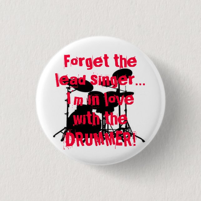 drummer love 1 inch round button (Front)