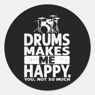 Drummer Men Drummer Musician Lover Drum Kit Classic Round Sticker