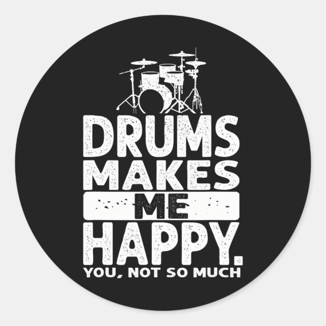 Drummer Men Drummer Musician Lover Drum Kit Classic Round Sticker (Front)