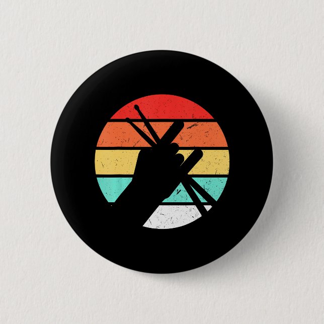 Drummer Men Percussion Lover Drum Kit 2 Inch Round Button (Front)