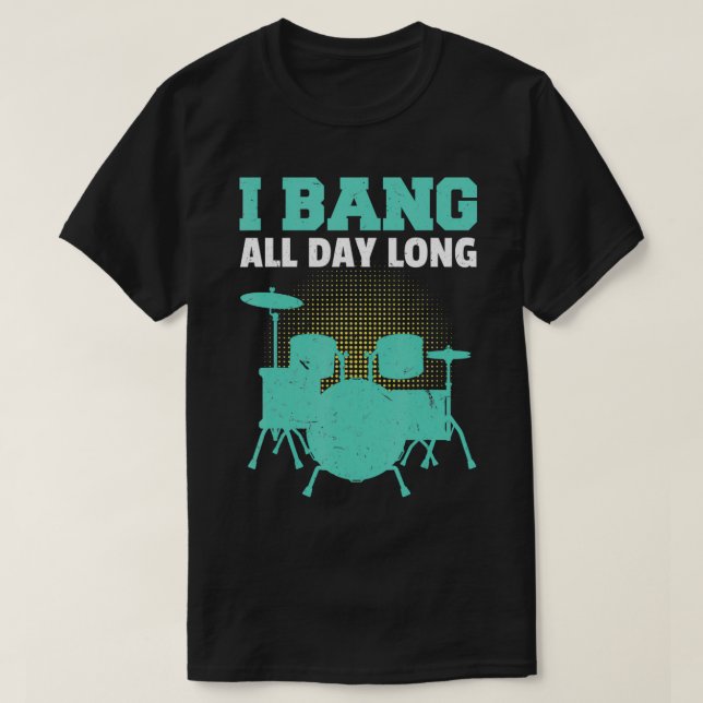 Drummer  Men Percussion Lover Gift Drum Kit  T-Shirt (Design Front)