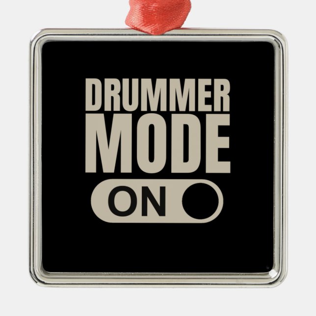 Drummer Mode On Metal Ornament (Front)