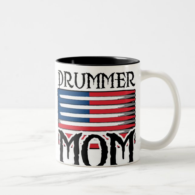 Drummer Mom Two-Tone Coffee Mug (Right)