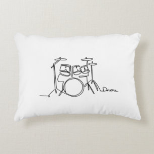 Drummer Music Design One-Line Drums  Accent Pillow