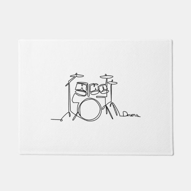 Drummer Music Design One-Line Drums  Doormat (Front)