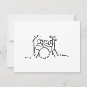 Drummer Music Design One-Line Drums Holiday Card