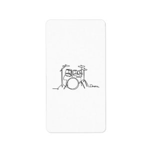 Drummer Music Design One-Line Drums  Label