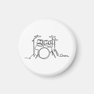 Drummer Music Design One-Line Drums  Magnet