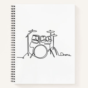 Drummer Music Design One-Line Drums Notebook