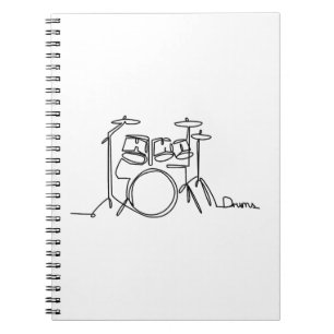 Drummer Music Design One-Line Drums Notebook