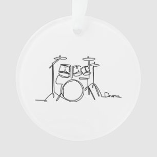 Drummer Music Design One-Line Drums  Ornament