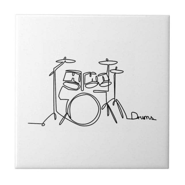 Drummer Music Design One-Line Drums  Tile (Front)