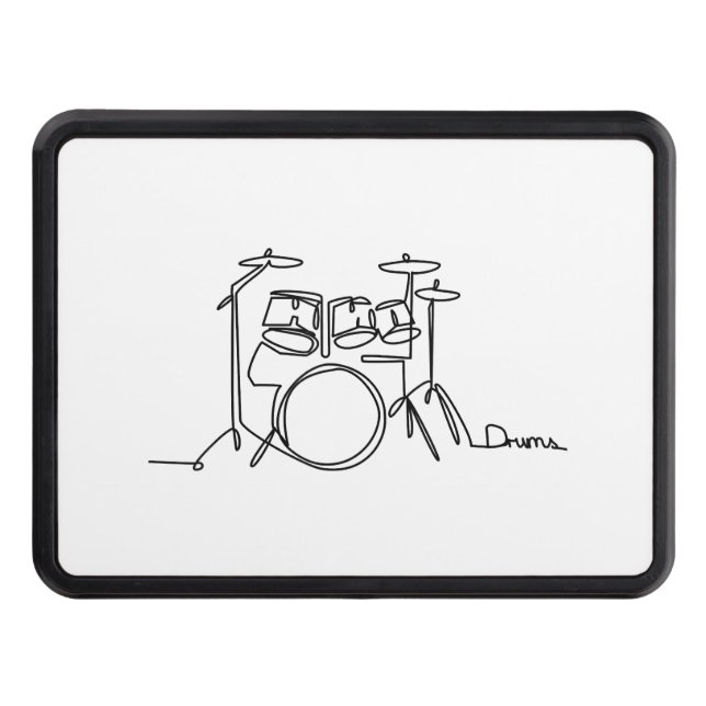Drummer Music Design One-Line Drums  Trailer Hitch Cover (Front)